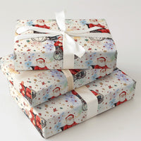 Inclusive Santa Gift Wrap, Watercolor Wheelchair Santa Wrapping Paper, Colorful Stars Christmas Wrapping Paper, Holiday Gift Wrap Roll