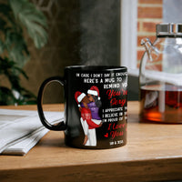 Adorable Christmas Couple Ceramic Mug, Romantic Black Couple Coffee Mug, Heartfelt Holiday Coffee Cup, Anniversary Present Mug for Husband Wife