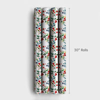 Botanical Holiday Gift Wrap, Watercolor Winter Berries Wrapping Paper, Christmas Wrapping Paper Roll, Festive Nature Present Wrap Paper