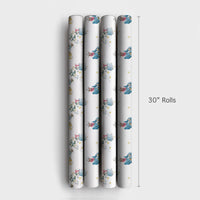 Country Christmas Gift Wrap, Western Cowboy Wrapping Paper, Watercolor Holiday Wrapping Paper, Rustic Cowgirl Gift Wrap Roll for Presents