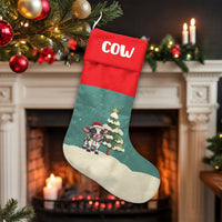 Adorable Cow Holiday Stocking, Personalized Highland Cow Christmas Stocking, Farmhouse Xmas Stocking, Custom Fireplace Decor, Present for Family