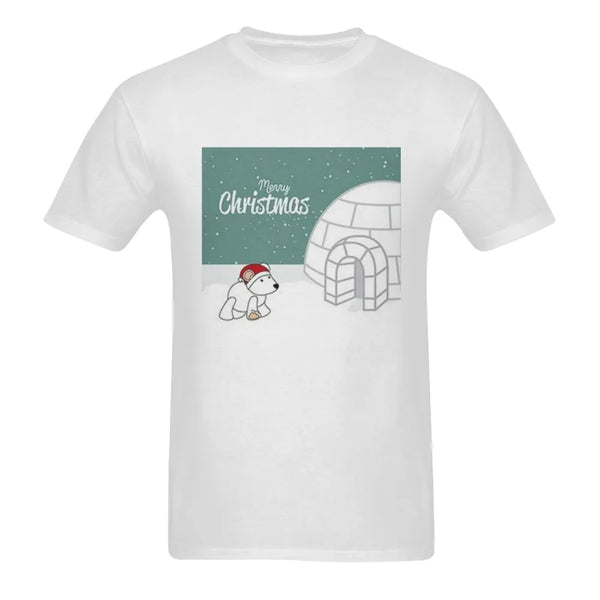 Adorable Winter Polar Bear Shirt, Christmas Polar Bear T-Shirt, Festive Holiday Graphic Tee, Merry Xmas Animal T-Shirt, Unise