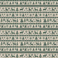 Reindeer Pine Tree Wrapping Paper, Nordic Christmas Gift Wrap, Scandi Holiday Gift Wrap Roll, Winter Christmas Present Paper