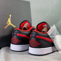Low Top Basketball Shoes, Black Red Colorway, Lace Up Design, Casual Gift for Shoe Lovers