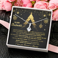 Alluring Beauty Ribbon Pendant Jewelry, Soulmate Christmas Necklace, 14k White Gold Over Stainless Steel, Romantic Holiday Present for Wife