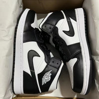 Mid Top Sneakers, White Black Colorway, Lace Up Design, Casual Gift for Sneaker Fans