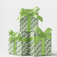 Botanical Holiday Gift Wrap, Christmas Holly Wrapping Paper, Winter Berry Wrapping Paper, Festive Xmas Gift Wrap Roll