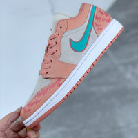 Low Top Sneakers, Green Pink Colorway, Lace Up Design, Casual Gift for Sneaker Fans