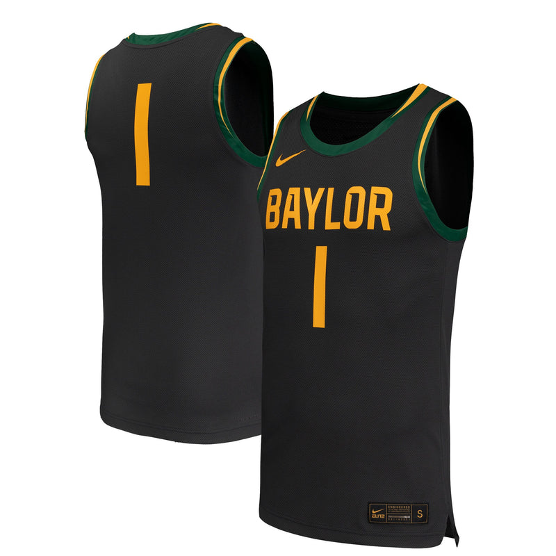 #1 Baylor Bears Replica Basketball Jersey - Black