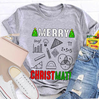 Math Holiday Equation Graphic Tee, Merry Christmath Humorous Math Teacher Shirt, STEM Educator Christmas T-Shirt, Math Lover Xmas Present