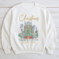 Rockefeller Center Tree Sweatshirt, New York Christmas Sweatshirt, NYC Holiday Travel Sweatshirt, Winter City Crewneck, Girls Trip Present