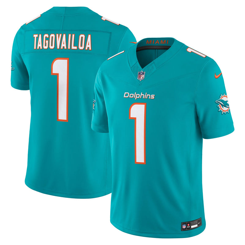 Miami Dolphins Tua Tagovailoa Aqua Team Stitched Limited Jersey