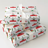 Whimsical Christmas Wrapping Paper, Yoga Santa and Elves Wrapping Paper, Humorous Holiday Gift Wrap Roll, Mindful Xmas Gift Wrapping Paper
