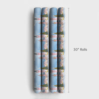 Watercolor Winter Cityscape Gift Wrap, London Big Ben Christmas Wrapping Paper, Festive London Holiday Wrapping Paper, Travel Gift Wrap Roll