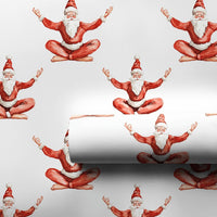 Yoga Santa Christmas Wrapping Paper, Watercolor Meditating Santa Wrapping Paper, Zen Holiday Gift Wrap, Mindful Gift Wrapping Paper Roll
