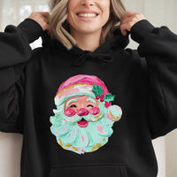 Oil Painting Brushstroke Santa Graphic Hoodie, Retro Santa Hoodie, Vintage Holiday Sweatshirt, Aesthetic Christmas Hooded Pullover