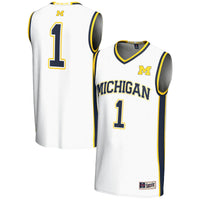 #1 Michigan Wolverines Lightweight Basketball Jersey - White