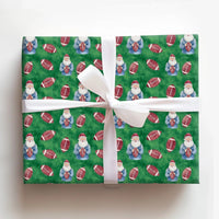 American Football Santa Wrapping Paper, Santa Football Christmas Wrapping Paper, Sports Holiday Wrapping Paper, Game Day Winter Gift Wrap