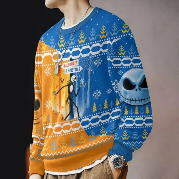Loose Crewneck Holiday Sweatshirt, Off-the-Shoulder Ugly Christmas Sweater, Festive Xmas Pullover, Slouchy Holiday Sweater Pr