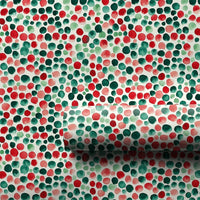 Festive Holiday Gift Wrap Paper, Watercolor Polka Dot Christmas Wrapping Paper, Winter Present Paper, Adorable Xmas Gift Wrap Roll