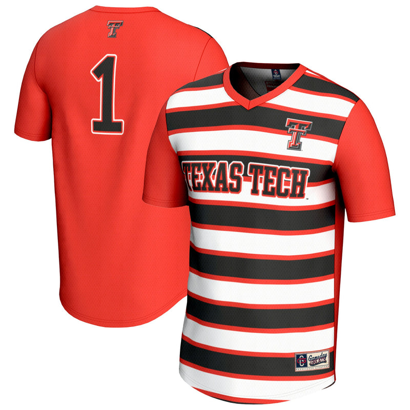 #1 Texas Tech Red Raiders Lightweight Soccer Fashion Jersey - Red