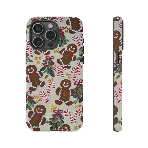 iPhone Holiday Cookie Pattern Case, Christmas Gingerbread Phone Case, Festive Winter Season Cover, Adorable Xmas Phone Case P