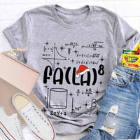 Fa La Santa Hat Holiday T-Shirt, Math Teacher Christmas Shirt, Humorous Math Teacher Xmas Tee, Educator Present, Teacher Unisex T-Shirt