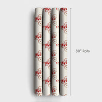 Cycling Christmas Gift Wrap, Santa on Bicycle Wrapping Paper, Watercolor Bike Holiday Wrapping Paper, Cyclist Christmas Gift Wrap Paper