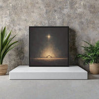 Christian Holy Family Painting Canvas Print, Christmas Nativity Square Canvas, Modern Religious Canvas Wall Art, Christmas Holiday Decor