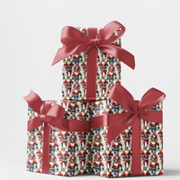 Christmas Sports Holiday Gift Wrap, Football Santa Wrapping Paper, Santa Playing Football Present Paper Roll, Fan Holiday Decor
