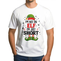 Humorous Christmas Elf T-Shirt, I'm Not an Elf I'm Just Short Shirt, Short People Holiday Tee, Sarcastic Xmas Graphic T-Shirt, Holiday Present