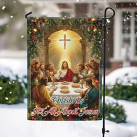 Last Supper Nativity Yard Flag, Christmas Garden Flag It's All About Jesus, Double Sided Religious Holiday Lawn Flag Present