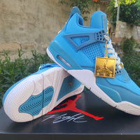 Mid Top Sneakers, Blue White Colorway, Lace Up Design, Casual Gift for Sneaker Fans