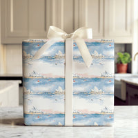 Kayaking Santa Australian Christmas Gift Wrap, Sydney Opera House Wrapping Paper, Aussie Holiday Wrapping Paper, Winter Gift Wrap Roll