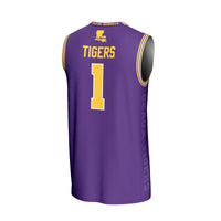 #1 LSU Tigers Lightweight Icon Print Basketball Jersey - Purple