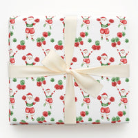 Humorous Holiday Cheer Gift Wrap, Cheerleading Santa Wrapping Paper, Pom Pom Santa Claus Wrapping Paper, Adorable Christmas Present Wrapping Paper