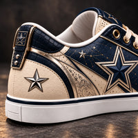 DAL Star Lines - Navy and Cream Editorial Sneakers