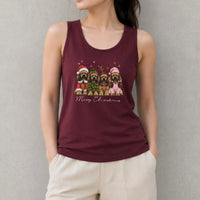 Merry Christmas Dog Tank, Christmas Cocker Spaniel Tank Top, Retro Santa Dog Sleeveless Tee, Holiday Dog Mom Tank Top, Xmas Present