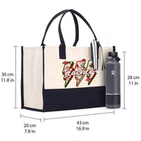 Festive Holiday Teacher Bag, Teacher Christmas Cotton Tote Bag, School Winter Canvas Shopper Bag, Adorable Educator Present, Christmas Tote