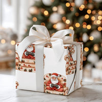 Video Game Controller Gift Wrap, Floral Armchair Gamer Santa Wrapping Paper, Humorous Santa Christmas Wrapping Paper, Gamer Gift Wrap