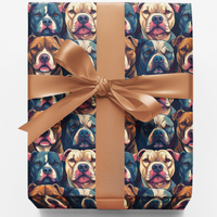 Adorable Pitbull Gift Wrap, Pittie Puppy Wrapping Paper, Dog Lover Christmas Wrapping Paper, Puppy Holiday Gift Wrap, Pet Owner Present Paper