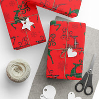 Snowflake Holiday Gift Wrap, Plaid Reindeer Wrapping Paper, Rustic Christmas Wrapping Paper, Winter Holiday Gift Wrap, Xmas Present Paper