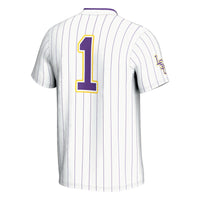 #1 LSU Tigers Lightweight Softball Jersey - White