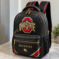 OSU Scarlet Crest - Buckeye Emblem Backpack in Black and Gold