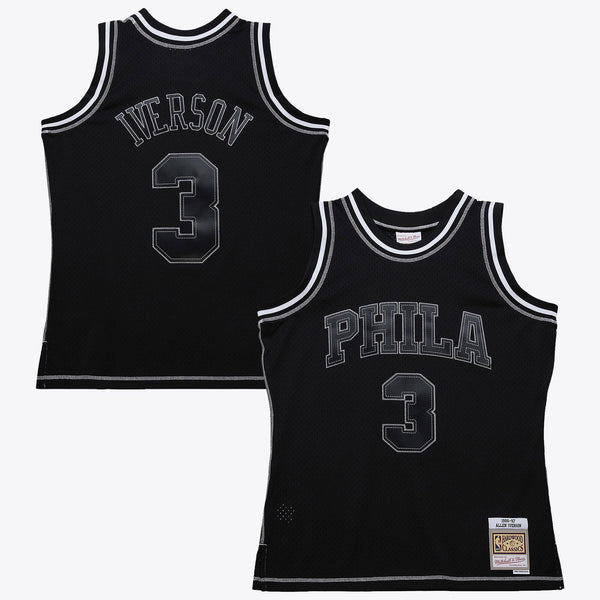 Philadelphia 76ers Allen Iverson 1996 Contrast 2K Swingman Jersey - Black