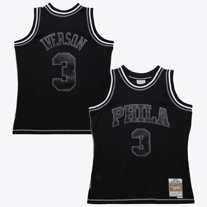 Philadelphia 76ers Allen Iverson 1996 Contrast 2K Swingman Jersey - Black