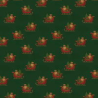 Christmas Sleigh Gift Wrap, Santa Sleigh Wrapping Paper, Holiday Festive Pattern Wrapping Paper, Xmas Present Gift Wrap