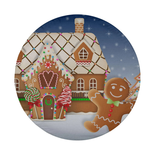 Festive Holiday Candy Wheel Cover, Christmas Gingerbread House Spare Tire Cover, Winter Xmas Tire Cover for Jeep Bronco SUV