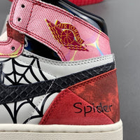High Top Sneakers, Red Beige Black Colorway, Lace Up Design, Casual Gift for Sneaker Fans