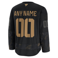 Seattle Kraken Black 2024 Military Appreciation Custom Practice Jersey